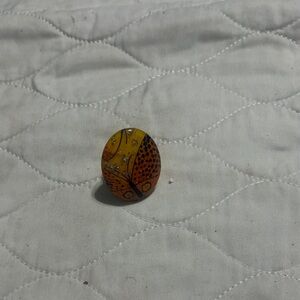 Yellow and Brown Oval Ring